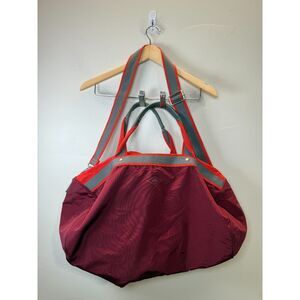 Fossil Duffle Bag Women’s 21x13 Burgundy Double Handles Travel Luggage Carryall